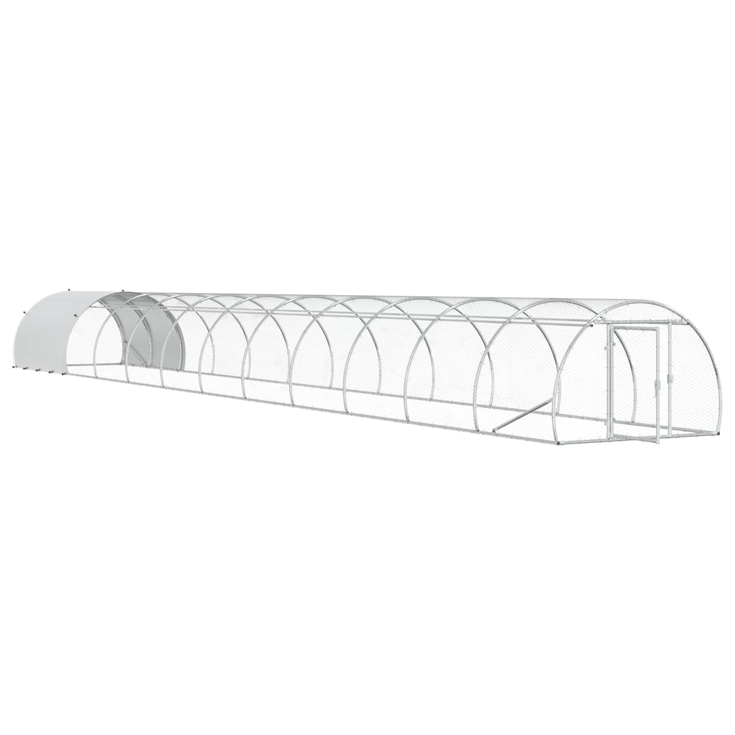 vidaXL Chicken Coop Silver 1200 x 150 x 100 cm Galvanised Steel