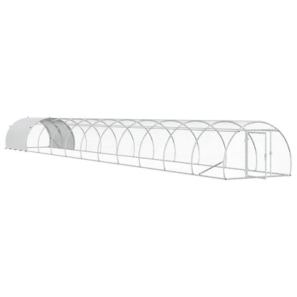 vidaXL Chicken Coop Silver 1200 x 150 x 100 cm Galvanised Steel