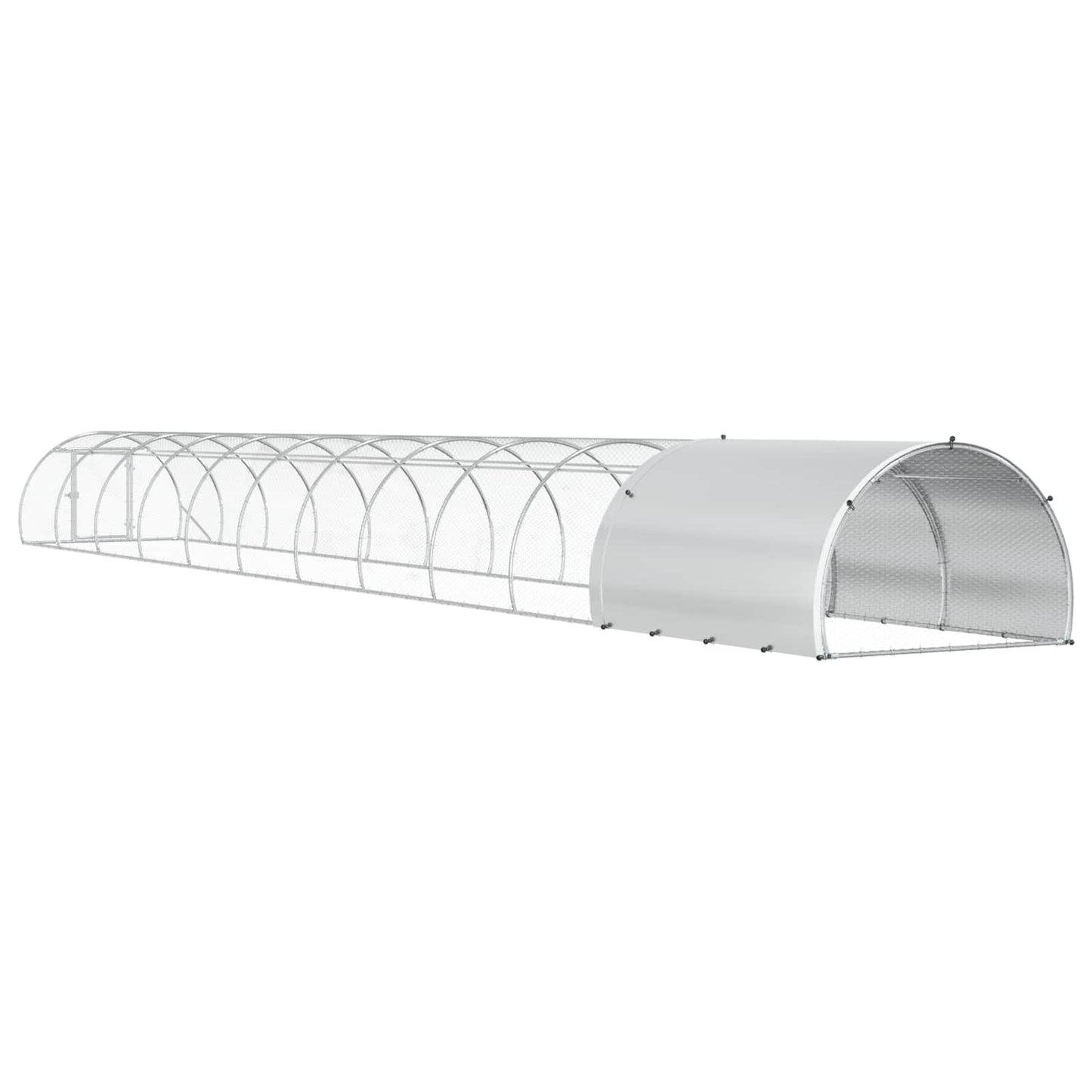 vidaXL Chicken Coop Silver 1200 x 150 x 100 cm Galvanised Steel