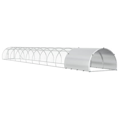 vidaXL Chicken Coop Silver 1200 x 150 x 100 cm Galvanised Steel