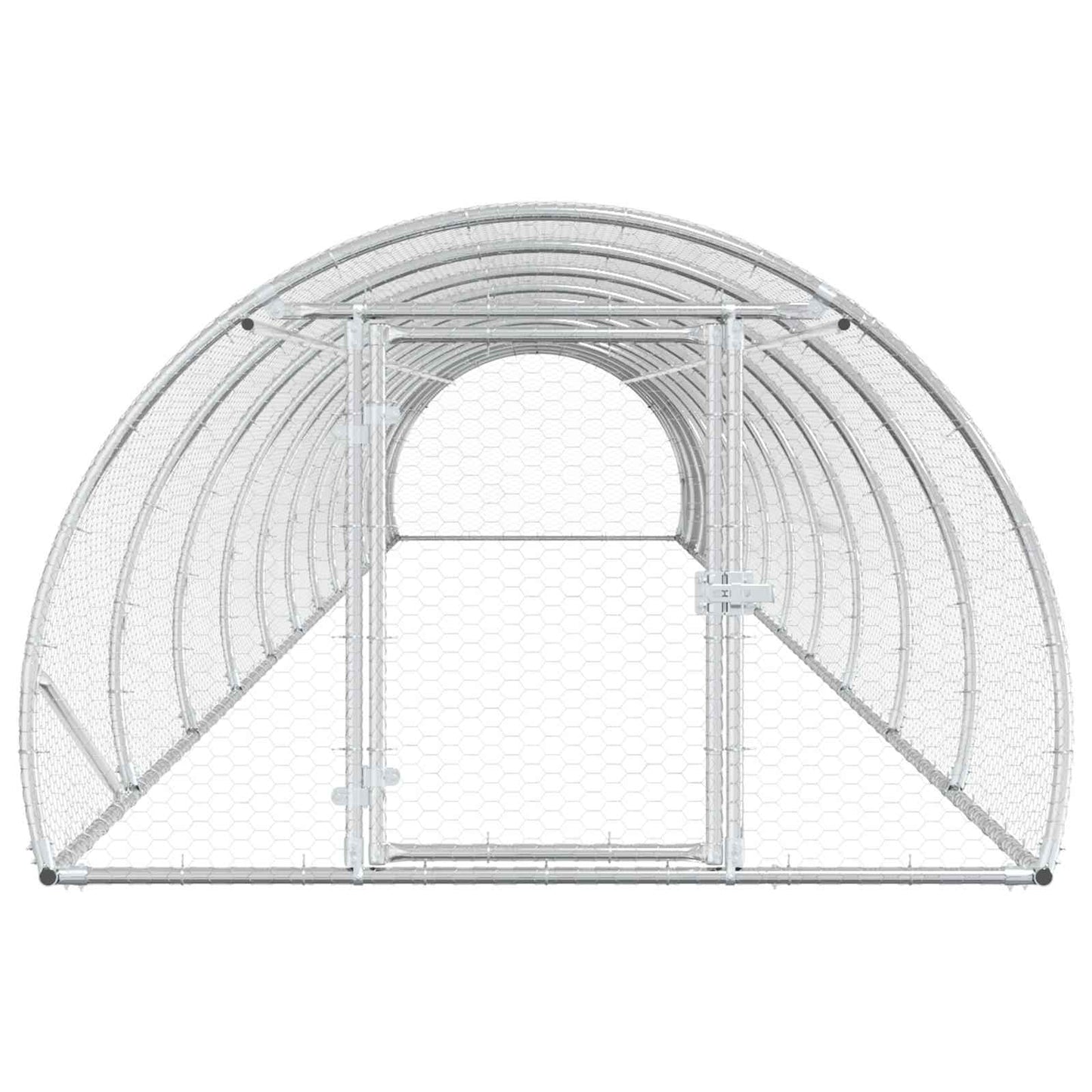 vidaXL Chicken Coop Silver 1200 x 150 x 100 cm Galvanised Steel
