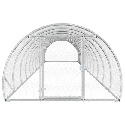 vidaXL Chicken Coop Silver 1200 x 150 x 100 cm Galvanised Steel