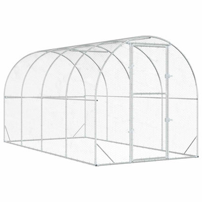 vidaXL Chicken Coop Silver 400 x 200 x 200 cm Galvanised Steel