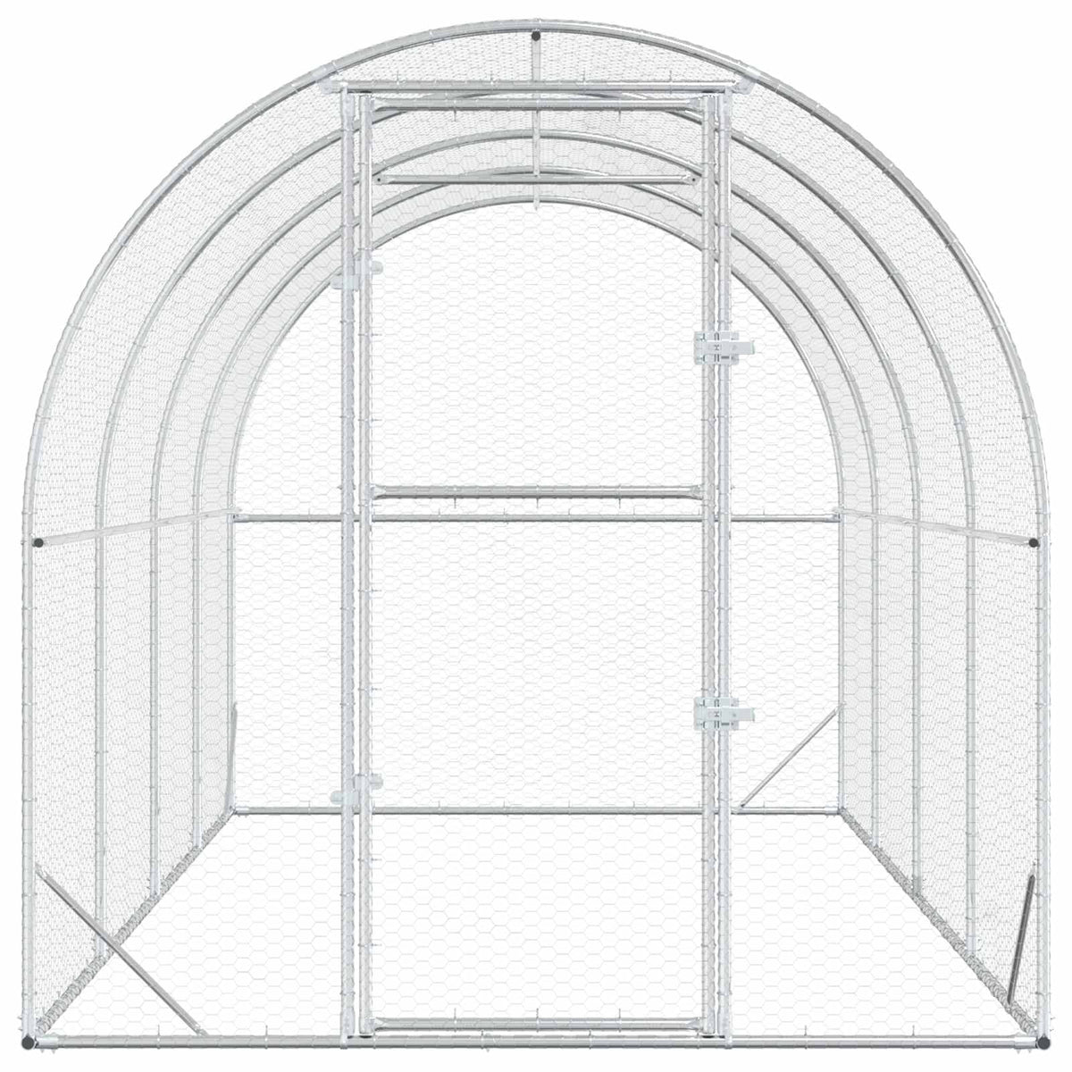 vidaXL Chicken Coop Silver 400 x 200 x 200 cm Galvanised Steel