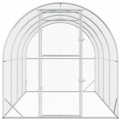 vidaXL Chicken Coop Silver 400 x 200 x 200 cm Galvanised Steel