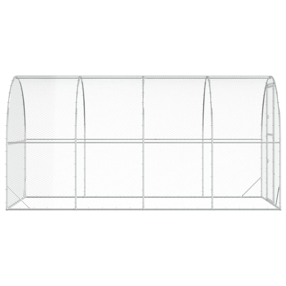 vidaXL Chicken Coop Silver 400 x 200 x 200 cm Galvanised Steel