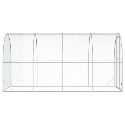 vidaXL Chicken Coop Silver 400 x 200 x 200 cm Galvanised Steel