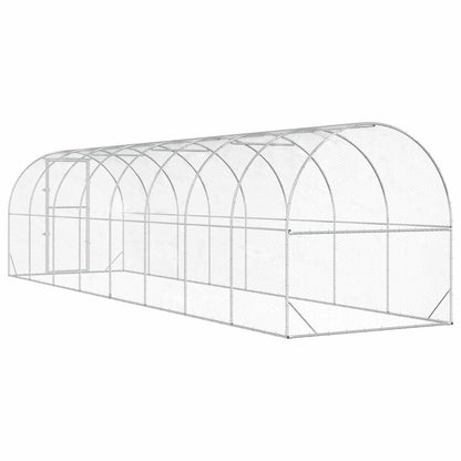 vidaXL Chicken Coop Silver 800 x 200 x 200 cm Galvanised Steel