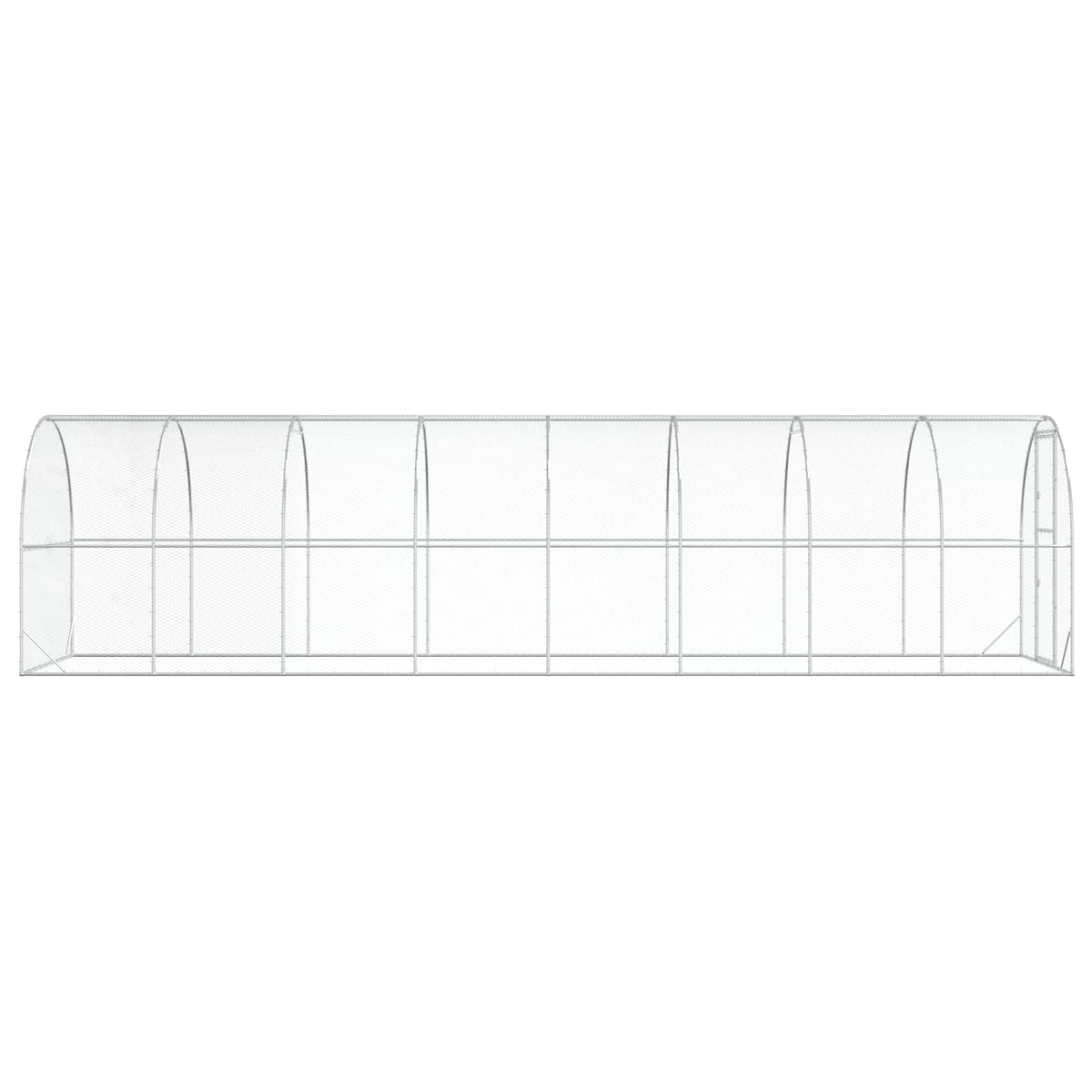 vidaXL Chicken Coop Silver 800 x 200 x 200 cm Galvanised Steel