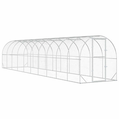 vidaXL Chicken Coop Silver 1000 x 200 x 200 cm Galvanised Steel