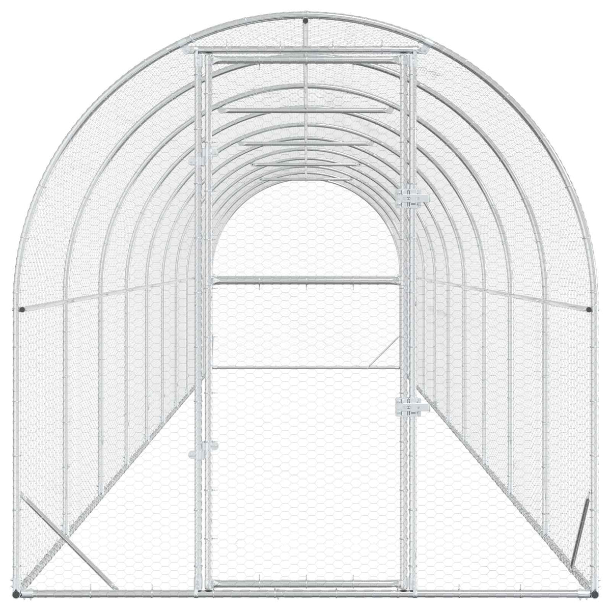 vidaXL Chicken Coop Silver 1000 x 200 x 200 cm Galvanised Steel