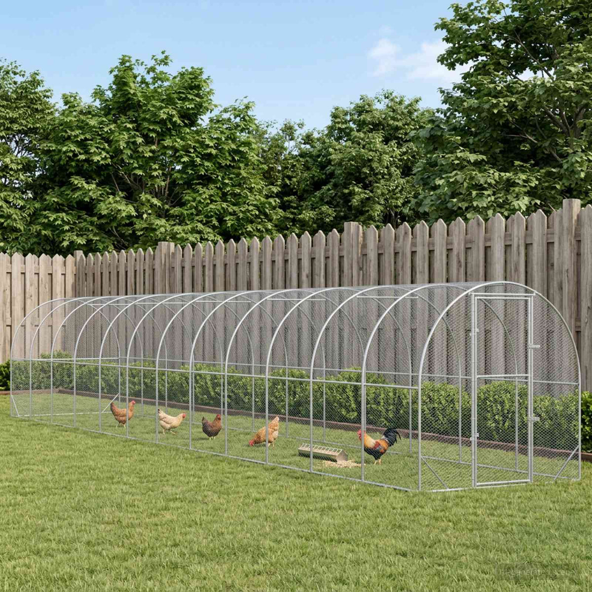 vidaXL Chicken Coop Silver 1200 x 200 x 200 cm Galvanised Steel
