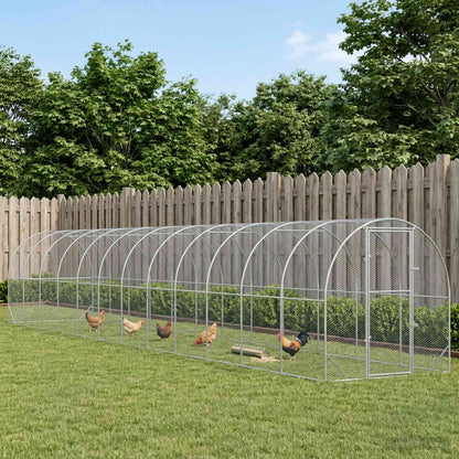 vidaXL Chicken Coop Silver 1200 x 200 x 200 cm Galvanised Steel