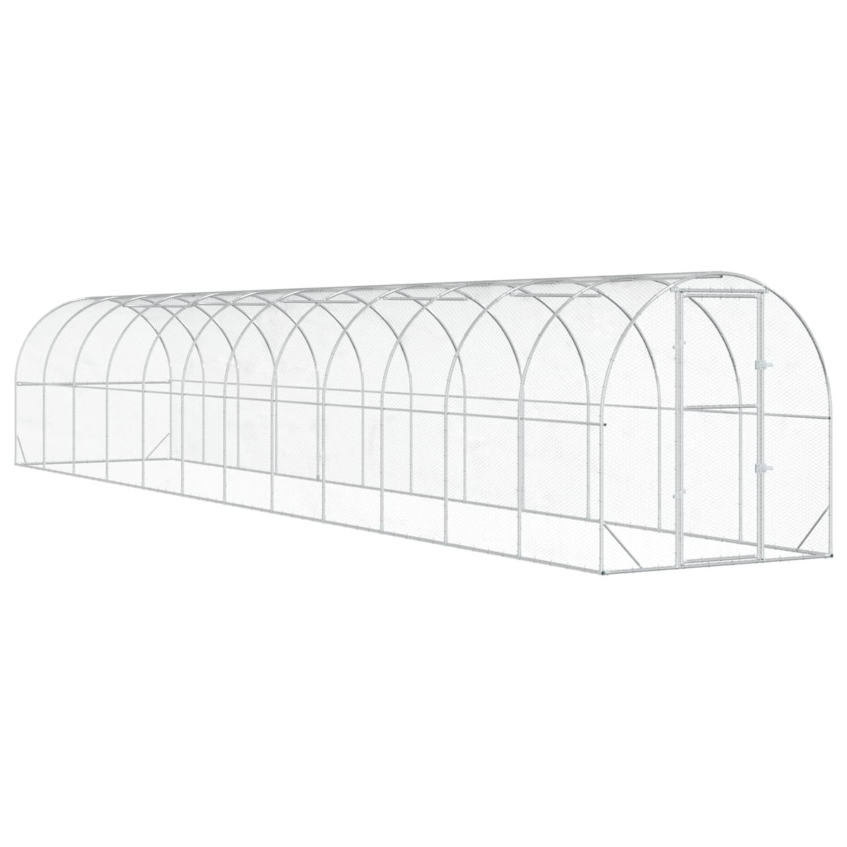 vidaXL Chicken Coop Silver 1200 x 200 x 200 cm Galvanised Steel