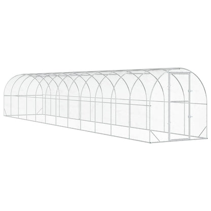 vidaXL Chicken Coop Silver 1200 x 200 x 200 cm Galvanised Steel