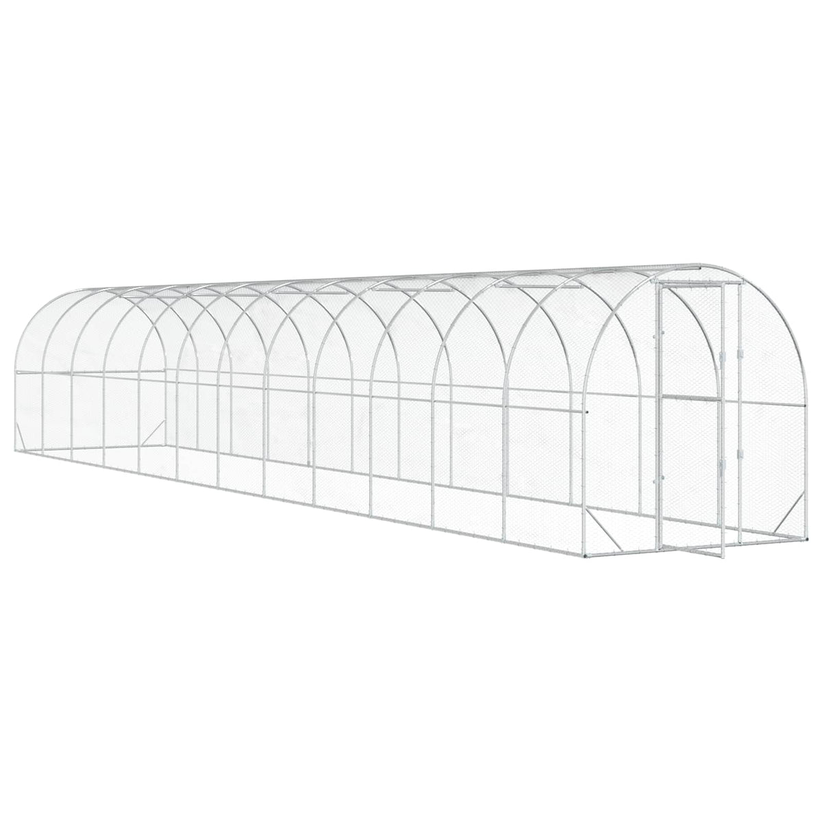vidaXL Chicken Coop Silver 1200 x 200 x 200 cm Galvanised Steel