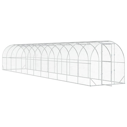 vidaXL Chicken Coop Silver 1200 x 200 x 200 cm Galvanised Steel