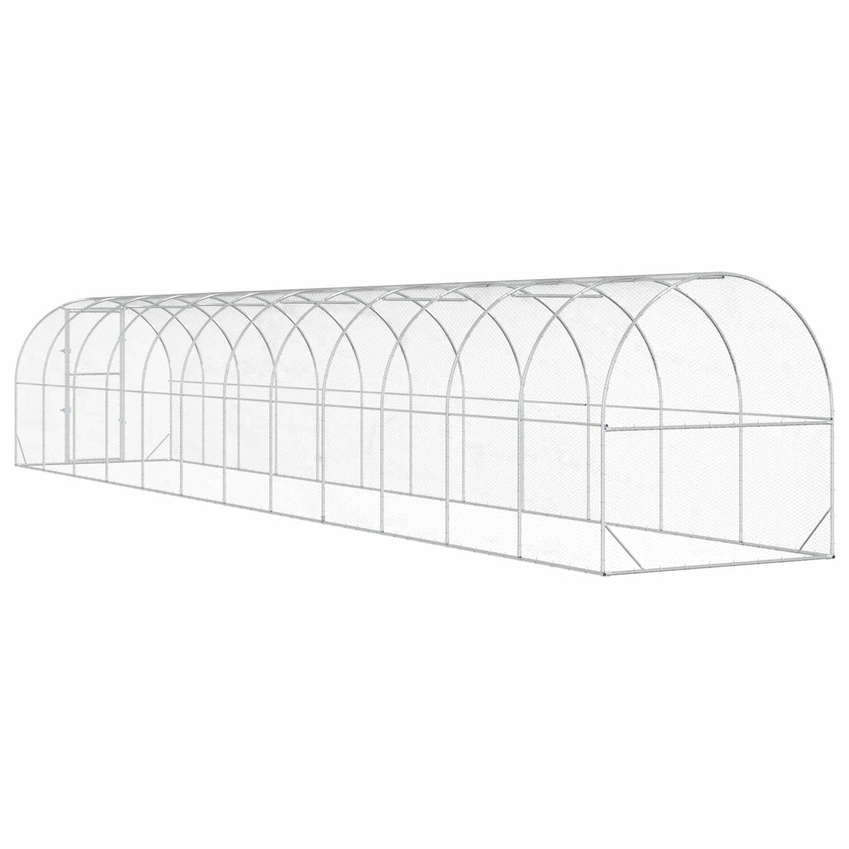 vidaXL Chicken Coop Silver 1200 x 200 x 200 cm Galvanised Steel