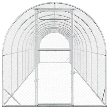 vidaXL Chicken Coop Silver 1200 x 200 x 200 cm Galvanised Steel