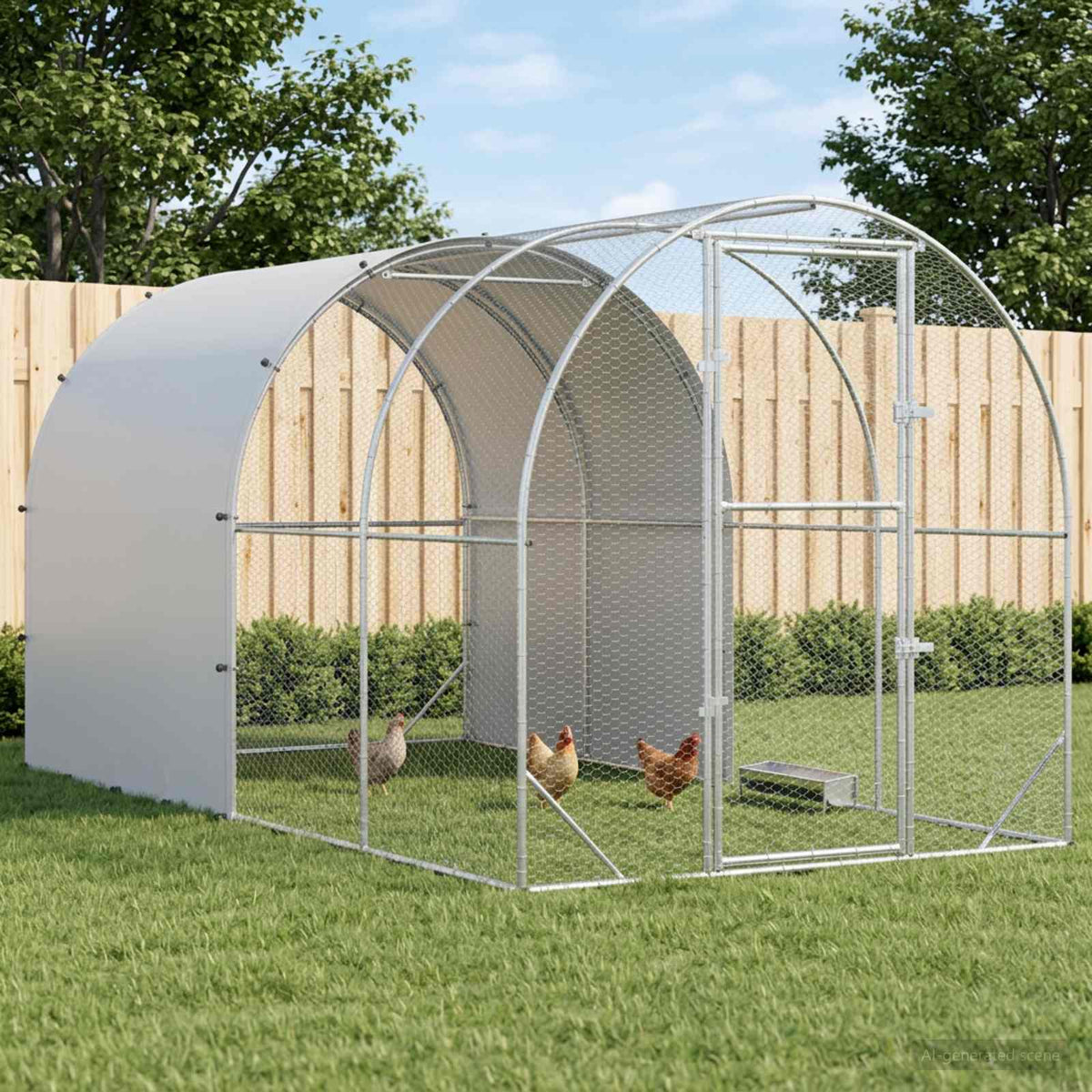 vidaXL Chicken Coop Silver 400 x 200 x 200 cm Galvanised Steel