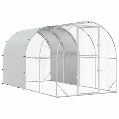 vidaXL Chicken Coop Silver 400 x 200 x 200 cm Galvanised Steel