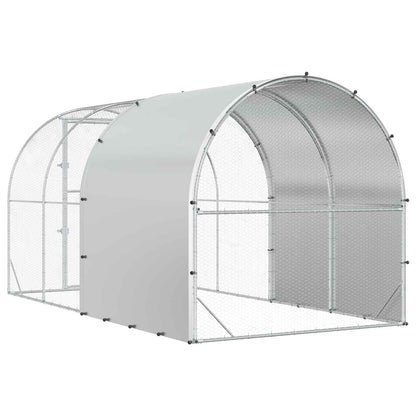 vidaXL Chicken Coop Silver 400 x 200 x 200 cm Galvanised Steel