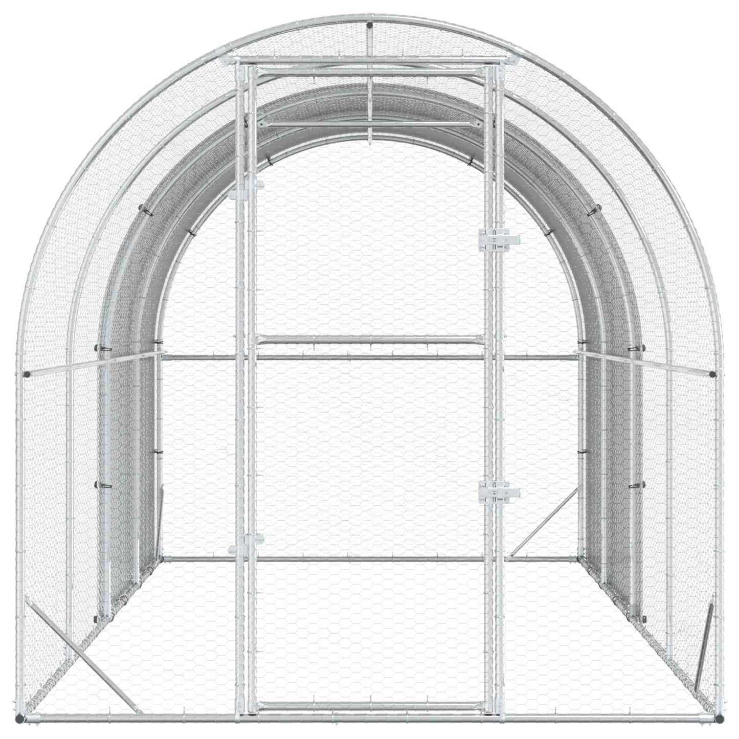 vidaXL Chicken Coop Silver 400 x 200 x 200 cm Galvanised Steel