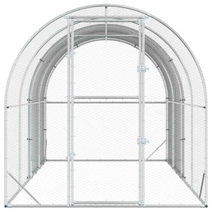 vidaXL Chicken Coop Silver 400 x 200 x 200 cm Galvanised Steel