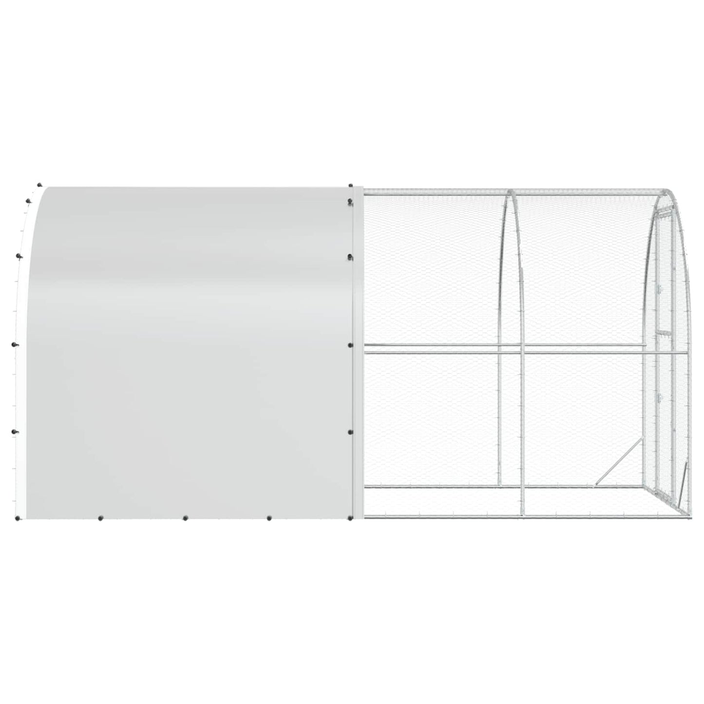 vidaXL Chicken Coop Silver 400 x 200 x 200 cm Galvanised Steel