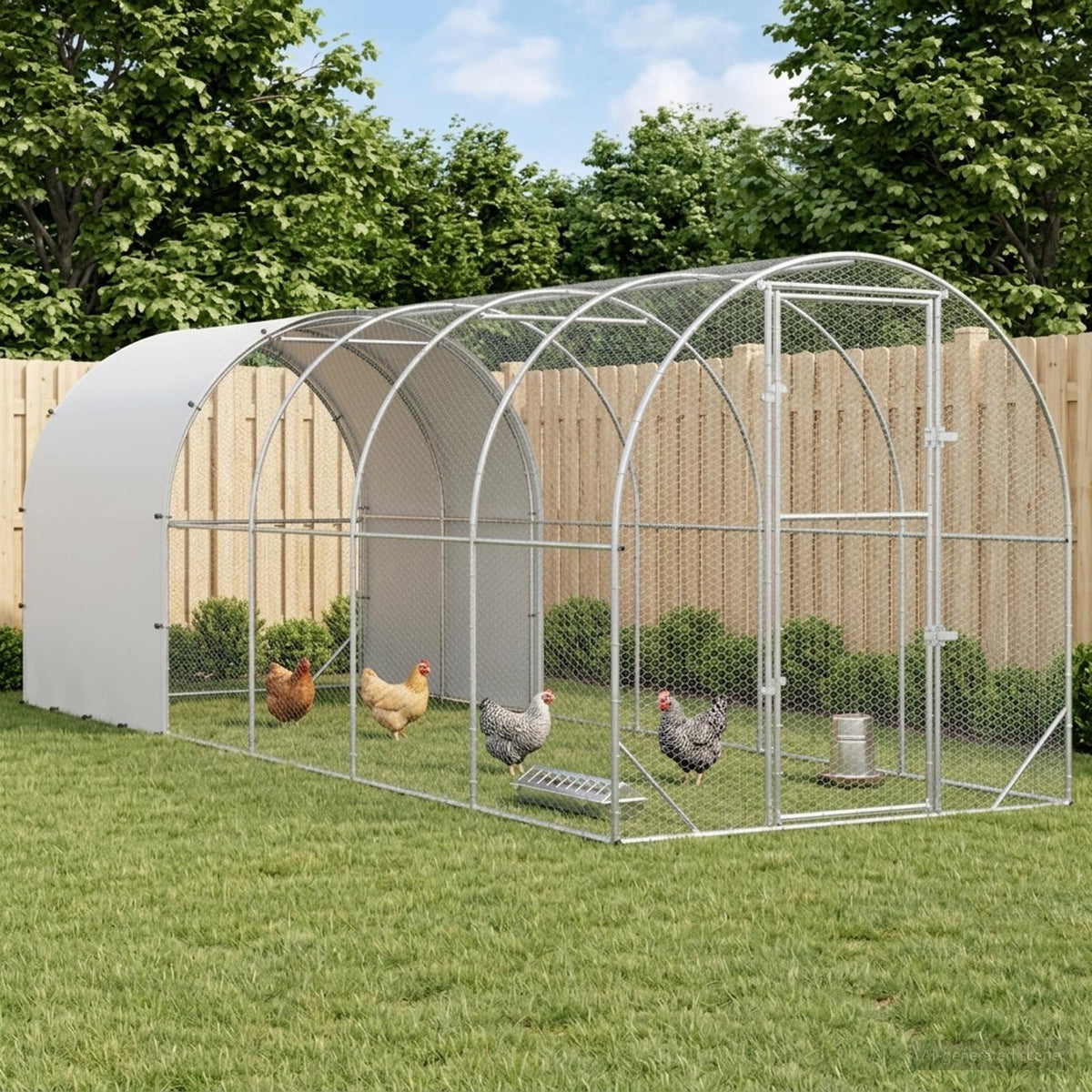vidaXL Chicken Coop Silver 600 x 200 x 200 cm Galvanised Steel