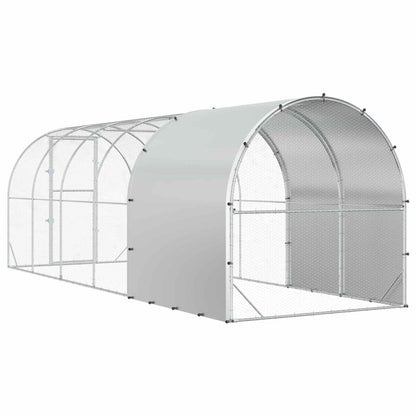 vidaXL Chicken Coop Silver 600 x 200 x 200 cm Galvanised Steel