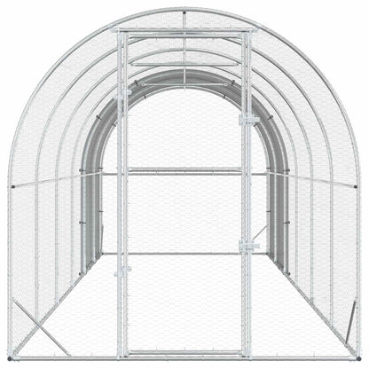 vidaXL Chicken Coop Silver 600 x 200 x 200 cm Galvanised Steel