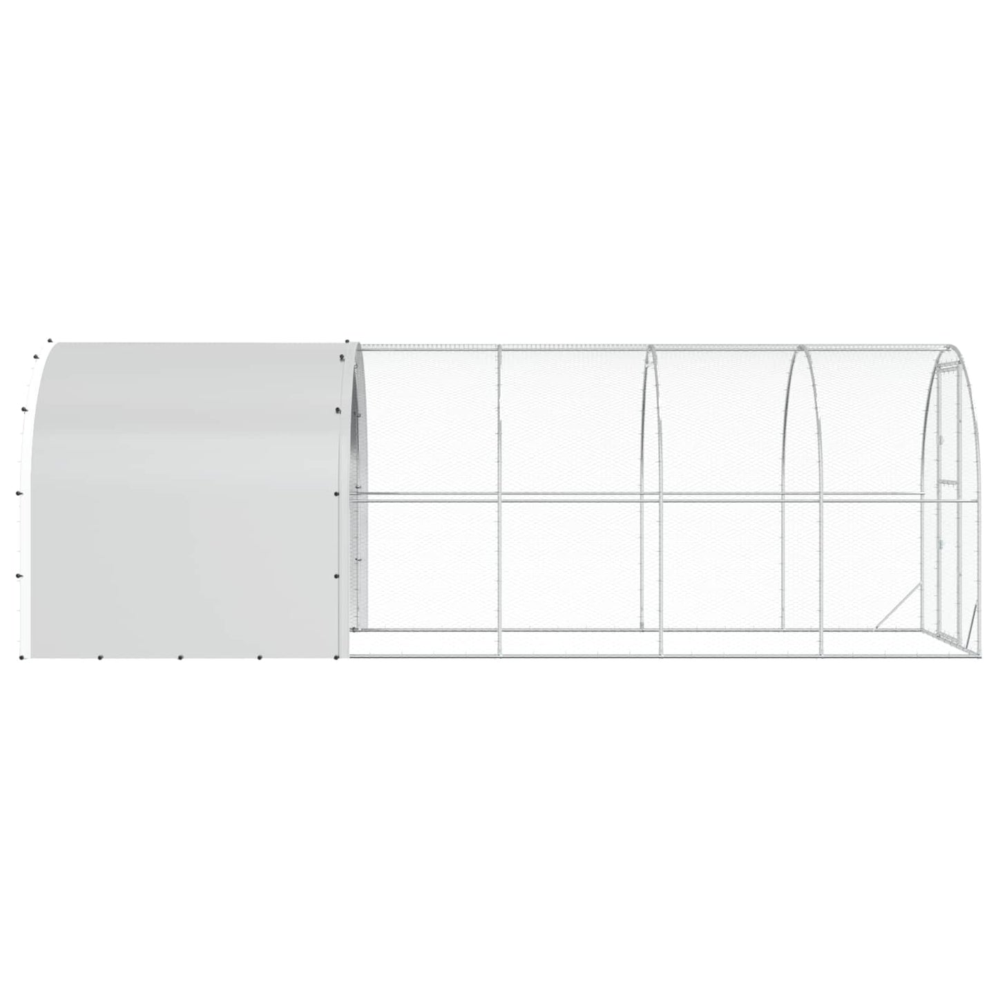 vidaXL Chicken Coop Silver 600 x 200 x 200 cm Galvanised Steel