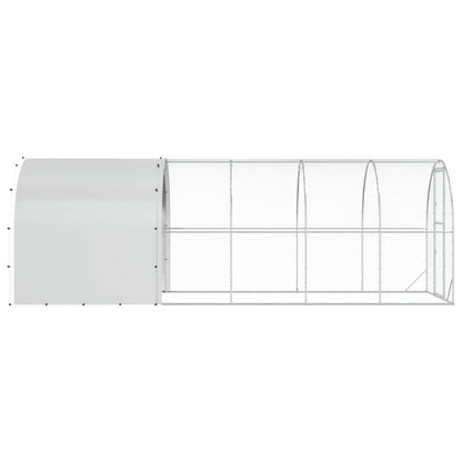 vidaXL Chicken Coop Silver 600 x 200 x 200 cm Galvanised Steel