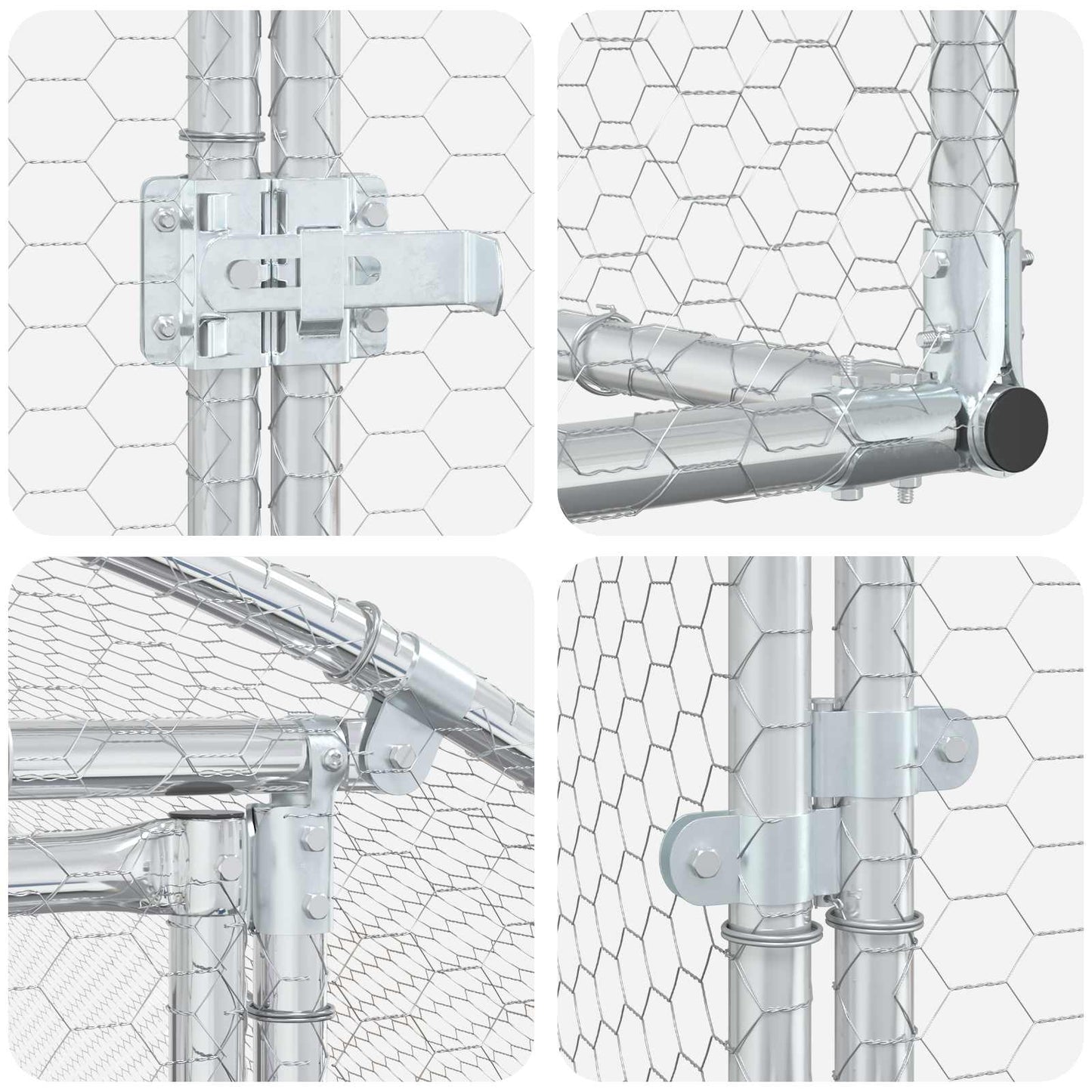 vidaXL Chicken Coop Silver 800 x 200 x 200 cm Galvanised Steel
