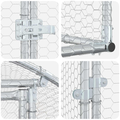 vidaXL Chicken Coop Silver 800 x 200 x 200 cm Galvanised Steel