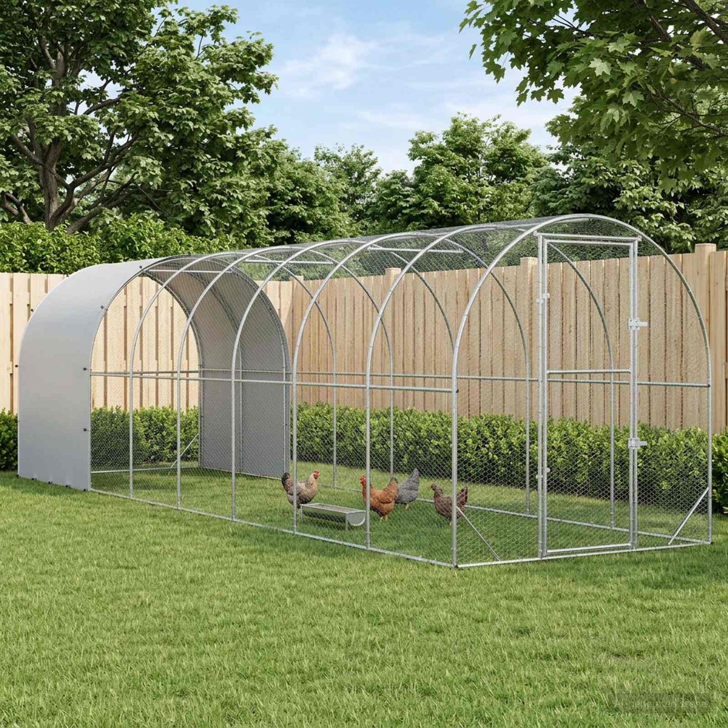 vidaXL Chicken Coop Silver 800 x 200 x 200 cm Galvanised Steel