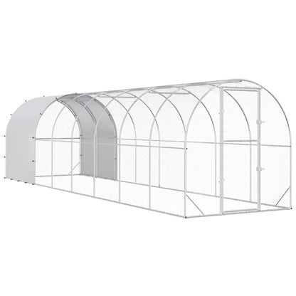 vidaXL Chicken Coop Silver 800 x 200 x 200 cm Galvanised Steel