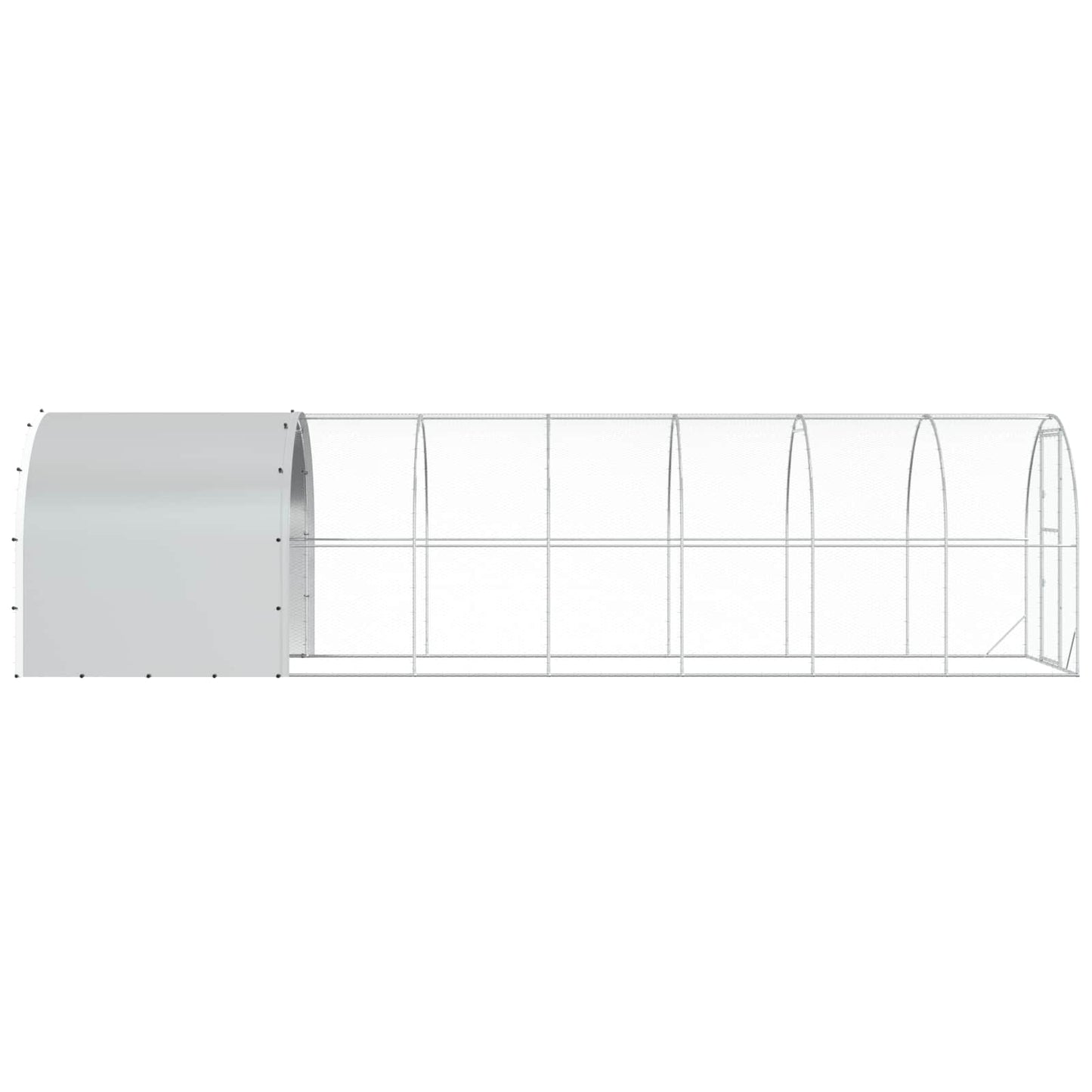 vidaXL Chicken Coop Silver 800 x 200 x 200 cm Galvanised Steel