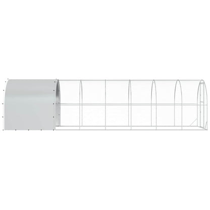 vidaXL Chicken Coop Silver 800 x 200 x 200 cm Galvanised Steel