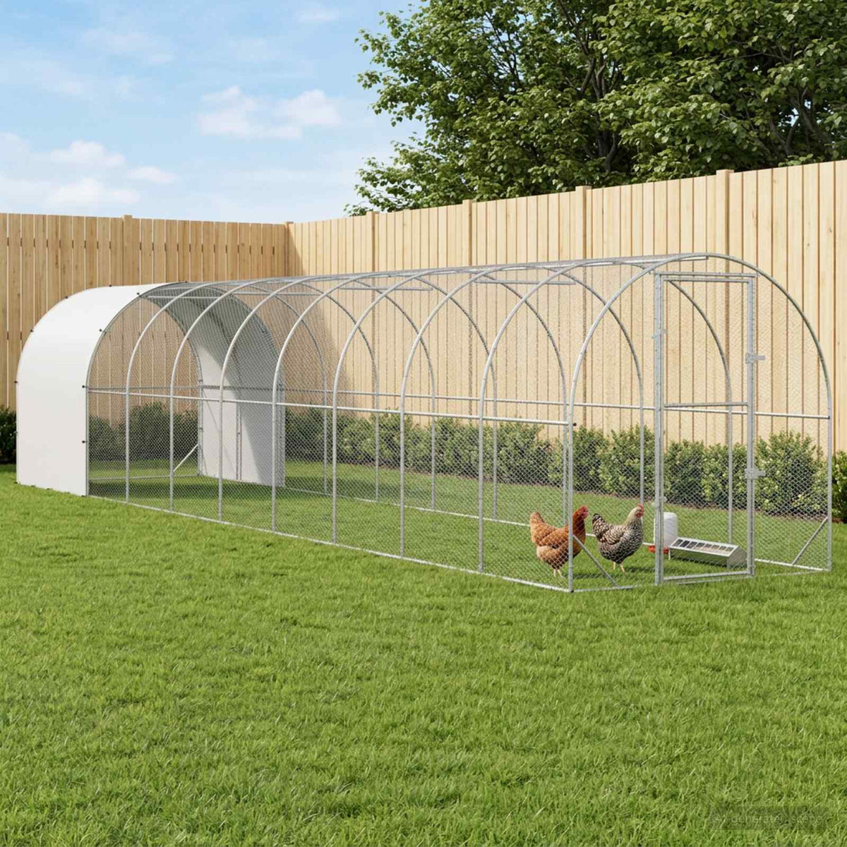 vidaXL Chicken Coop Silver 1000 x 200 x 200 cm Galvanised Steel
