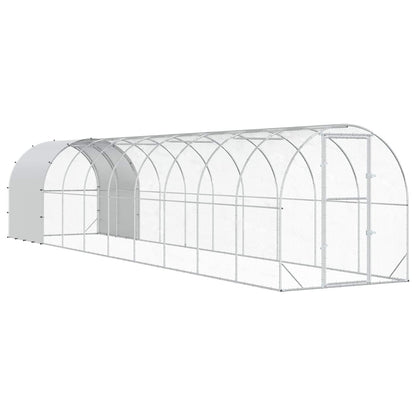 vidaXL Chicken Coop Silver 1000 x 200 x 200 cm Galvanised Steel