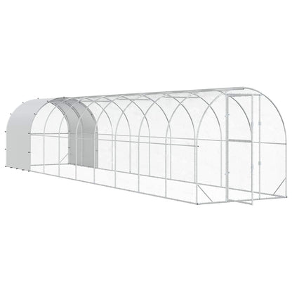 vidaXL Chicken Coop Silver 1000 x 200 x 200 cm Galvanised Steel