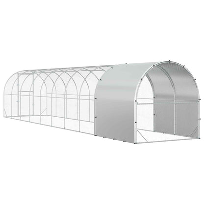 vidaXL Chicken Coop Silver 1000 x 200 x 200 cm Galvanised Steel