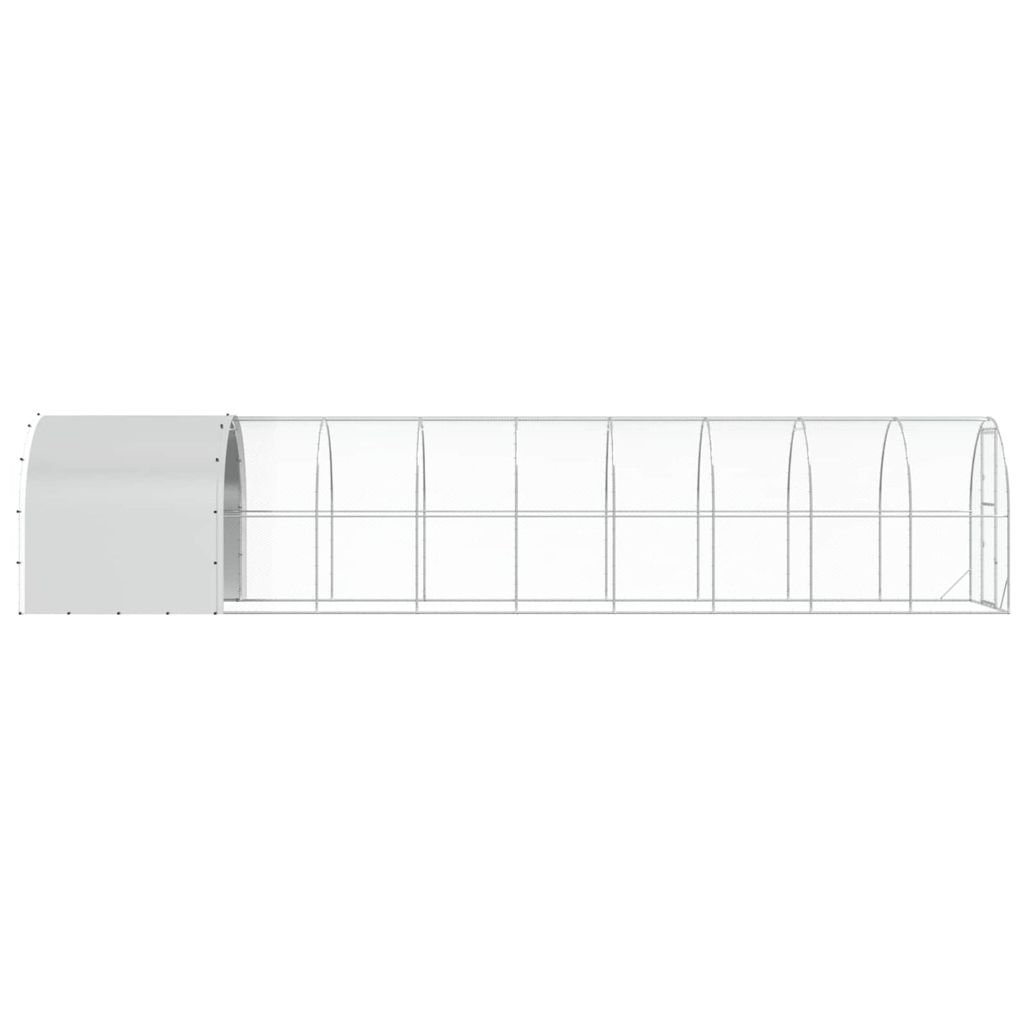 vidaXL Chicken Coop Silver 1000 x 200 x 200 cm Galvanised Steel