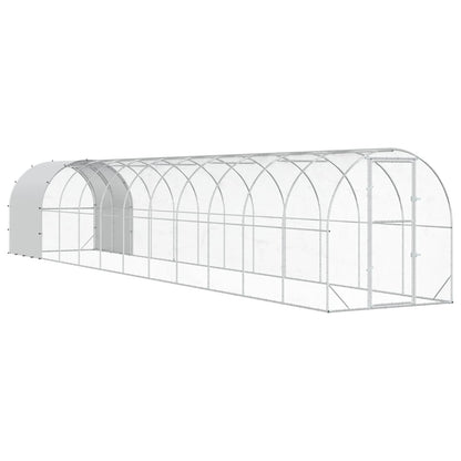 vidaXL Chicken Coop Silver 1200 x 200 x 200 cm Galvanised Steel