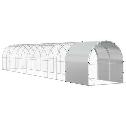 vidaXL Chicken Coop Silver 1200 x 200 x 200 cm Galvanised Steel