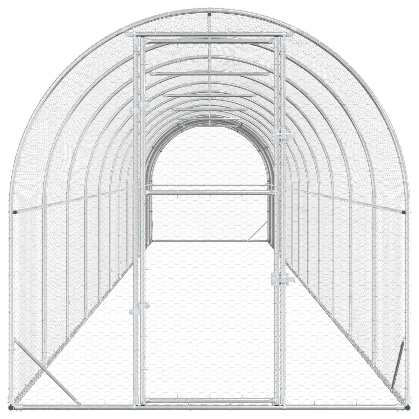 vidaXL Chicken Coop Silver 1200 x 200 x 200 cm Galvanised Steel