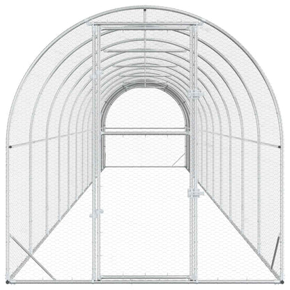 vidaXL Chicken Coop Silver 1200 x 200 x 200 cm Galvanised Steel
