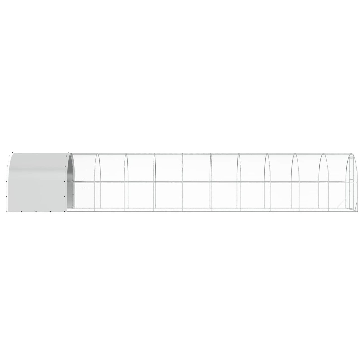 vidaXL Chicken Coop Silver 1200 x 200 x 200 cm Galvanised Steel